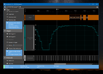 logic analyzer captures PWM signals and display virtual analog channel